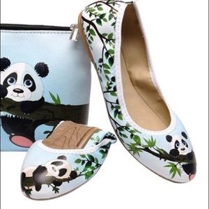 Foldy ballerina flats panda painted S/7 bag not in